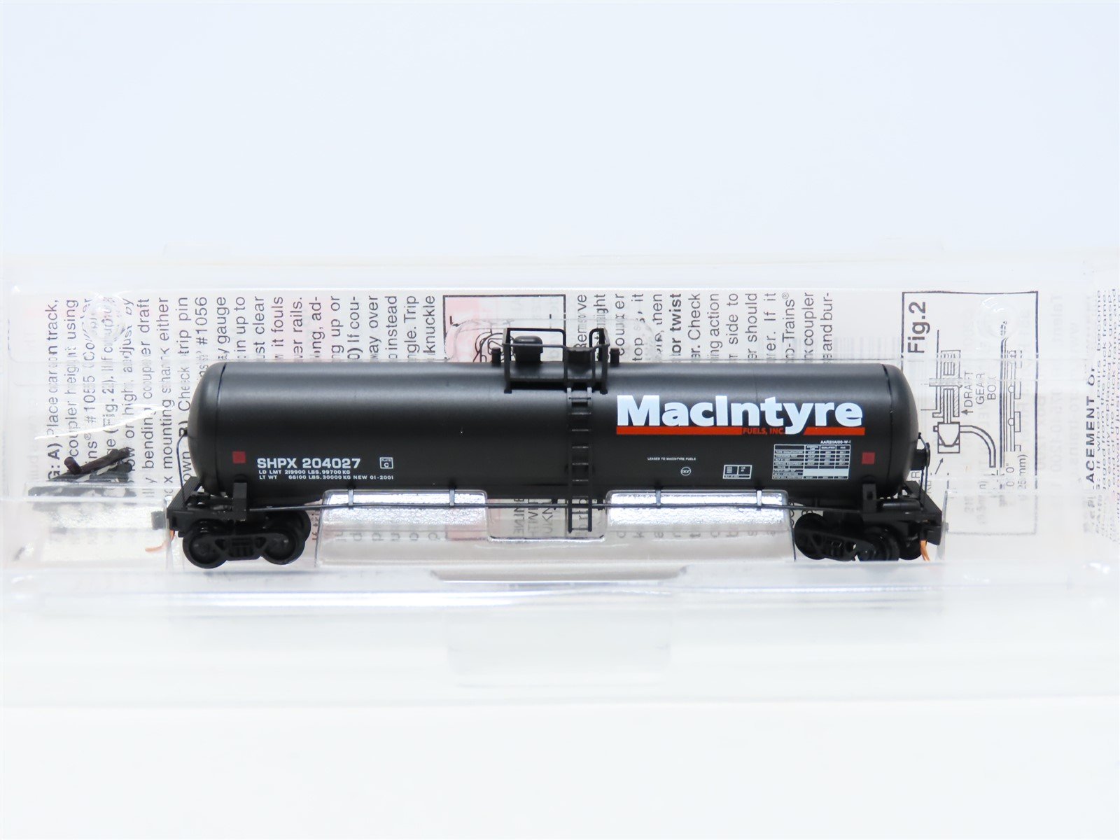 N Scale Micro-Trains MTL 110030 SHPX Macintyre Fuels Inc. Tank Car #204027