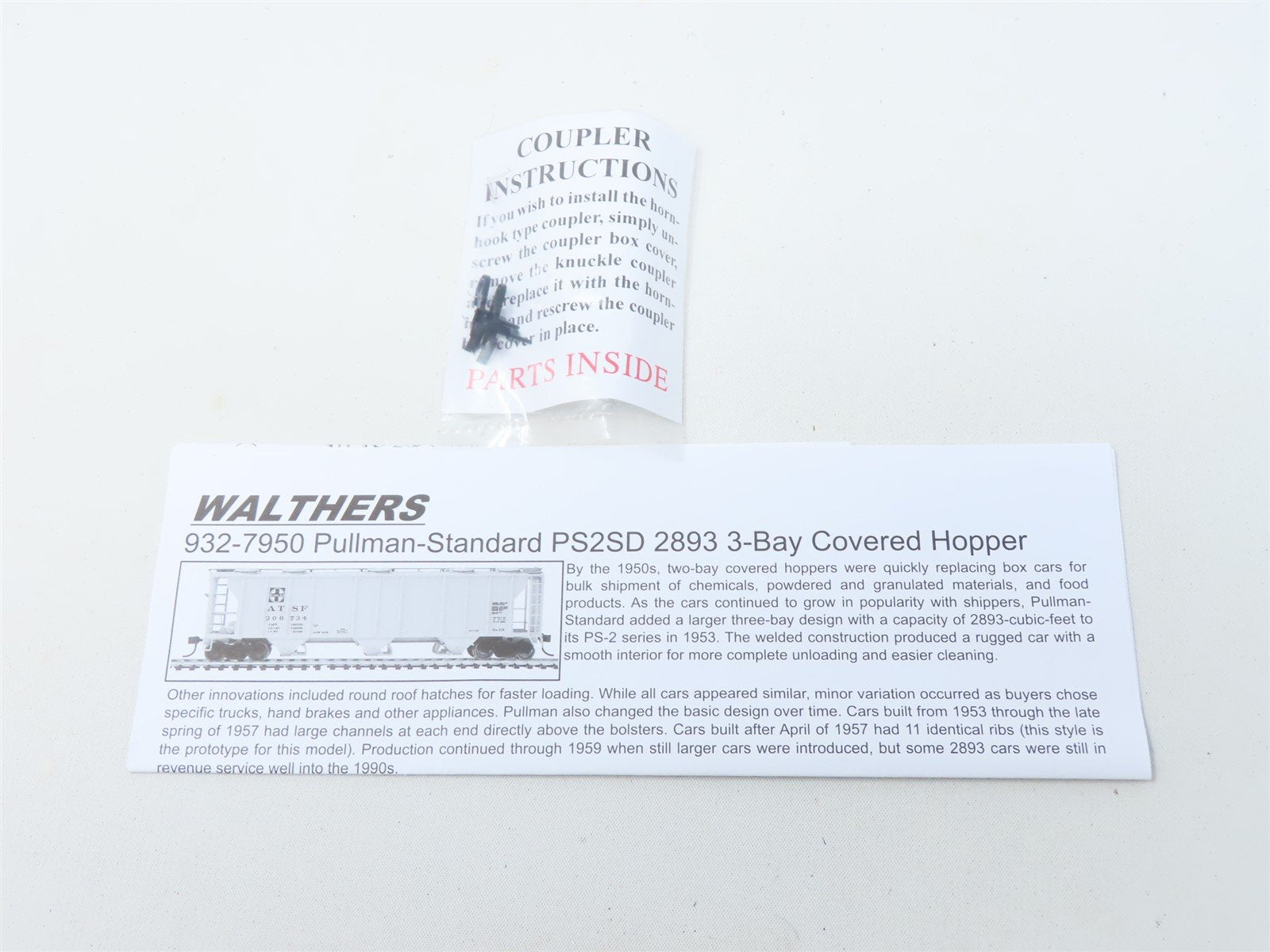 HO Walthers Gold Line 932-27958 SOU Southern Railway 3-Bay Covered Hopper (2-Pk)