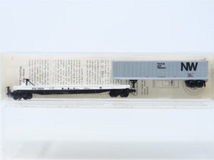 N Scale Kadee Micro-Trains MTL 64010 ATSF Flat Car w/ NW Trailer #293134