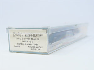 N Scale Kadee Micro-Trains MTL 64010 ATSF Flat Car w/ NW Trailer #293134