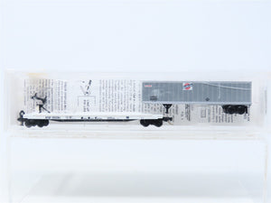 N Scale Micro-Trains MTL 64010 ATSF Flat Car w/ NW Trailer #293294