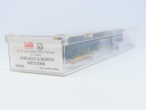 N Scale Micro-Trains MTL 64024 CNW Flat Car w/ NW Trailer #780501