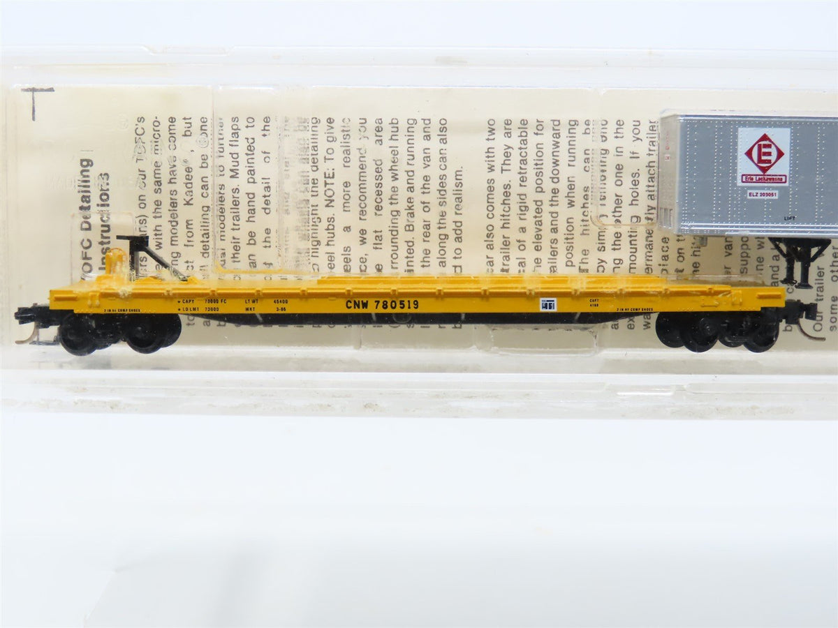 N Scale Kadee Micro-Trains MTL 68020 CNW Flat Car w/ EL Trailer #780519