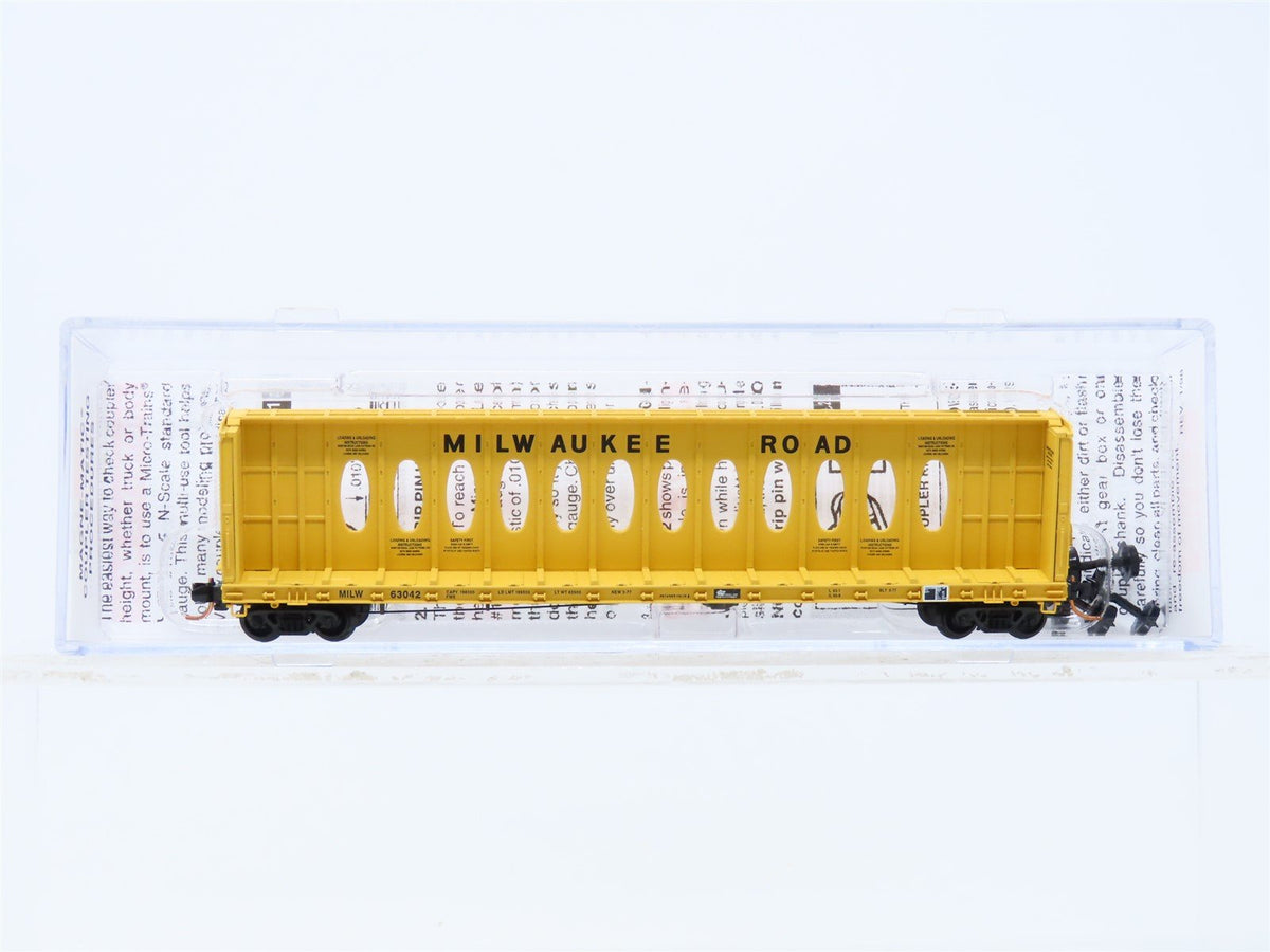 N Scale Micro-Trains MTL 05300050 MILW Milwaukee Road Center Beam Flatcar #63042