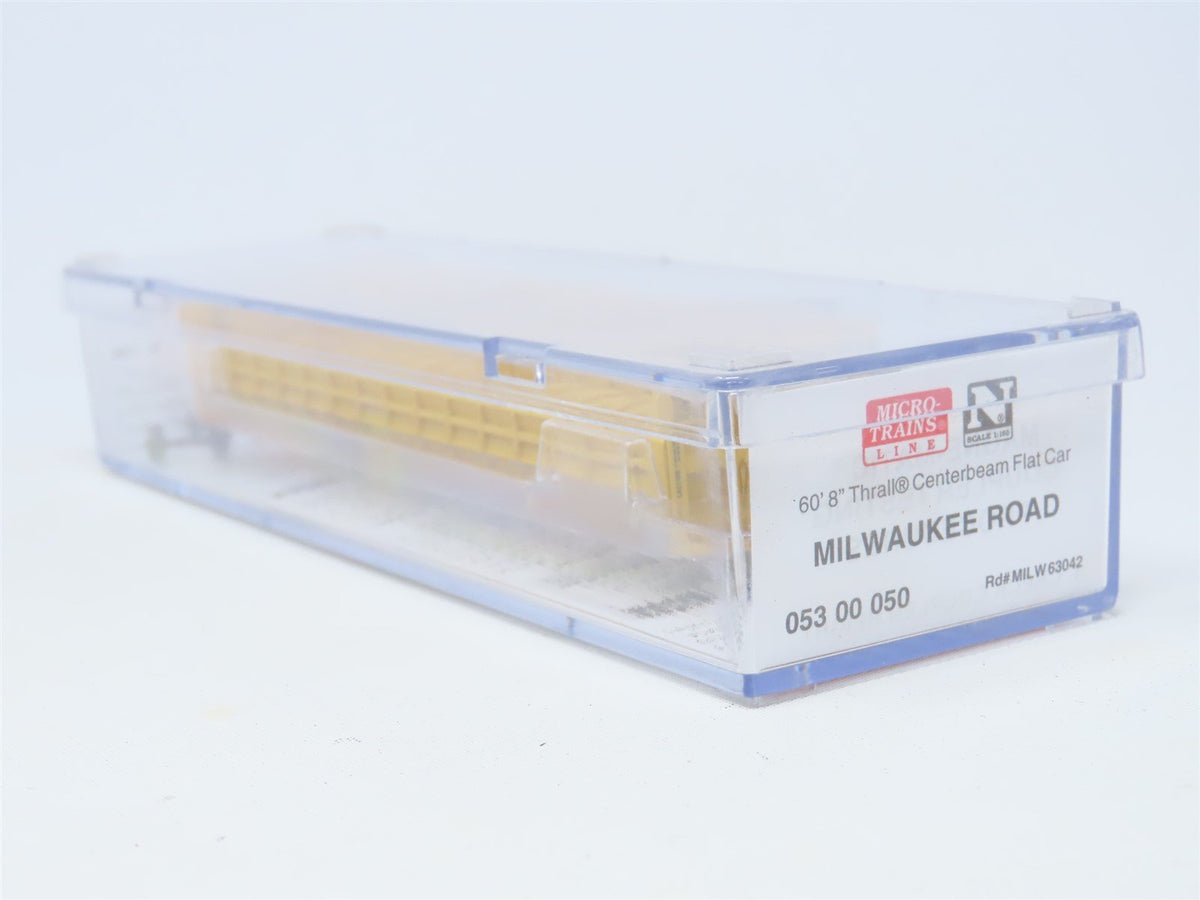 N Scale Micro-Trains MTL 05300050 MILW Milwaukee Road Center Beam Flatcar #63042