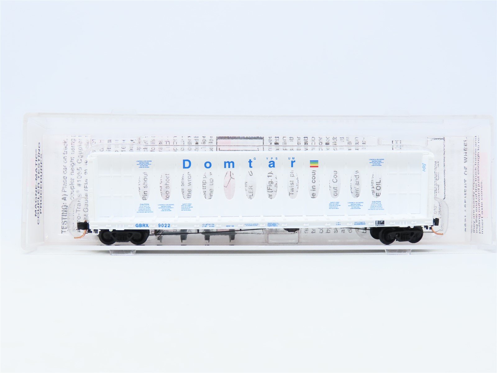 N Scale Micro-Trains MTL 53510 GBRX Domtar Gypsum Center Beam Flat Car #9022