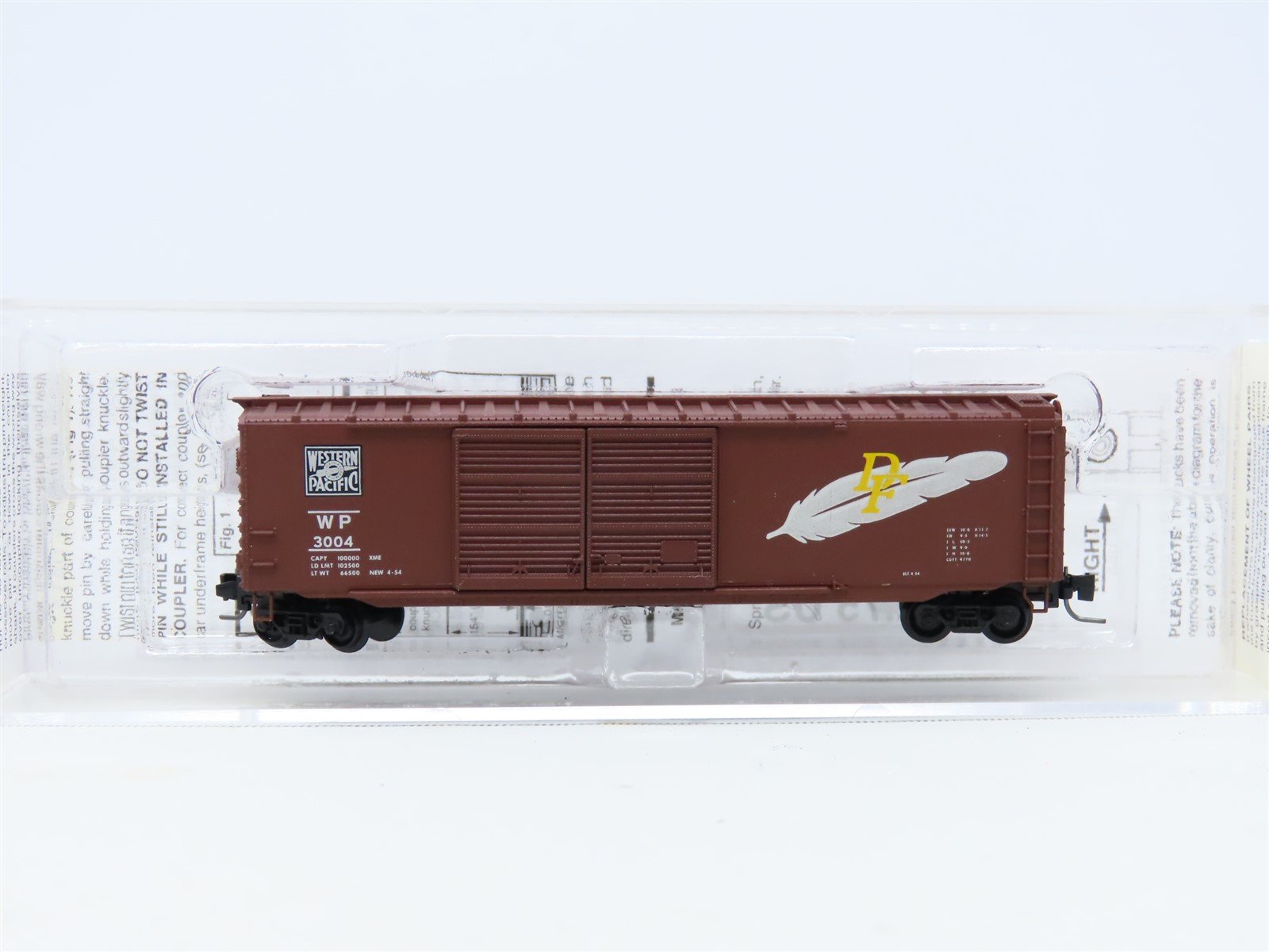 Z Scale Micro-Trains MTL 50600231 WP Western Pacific "Feather" 50' Box Car #3004
