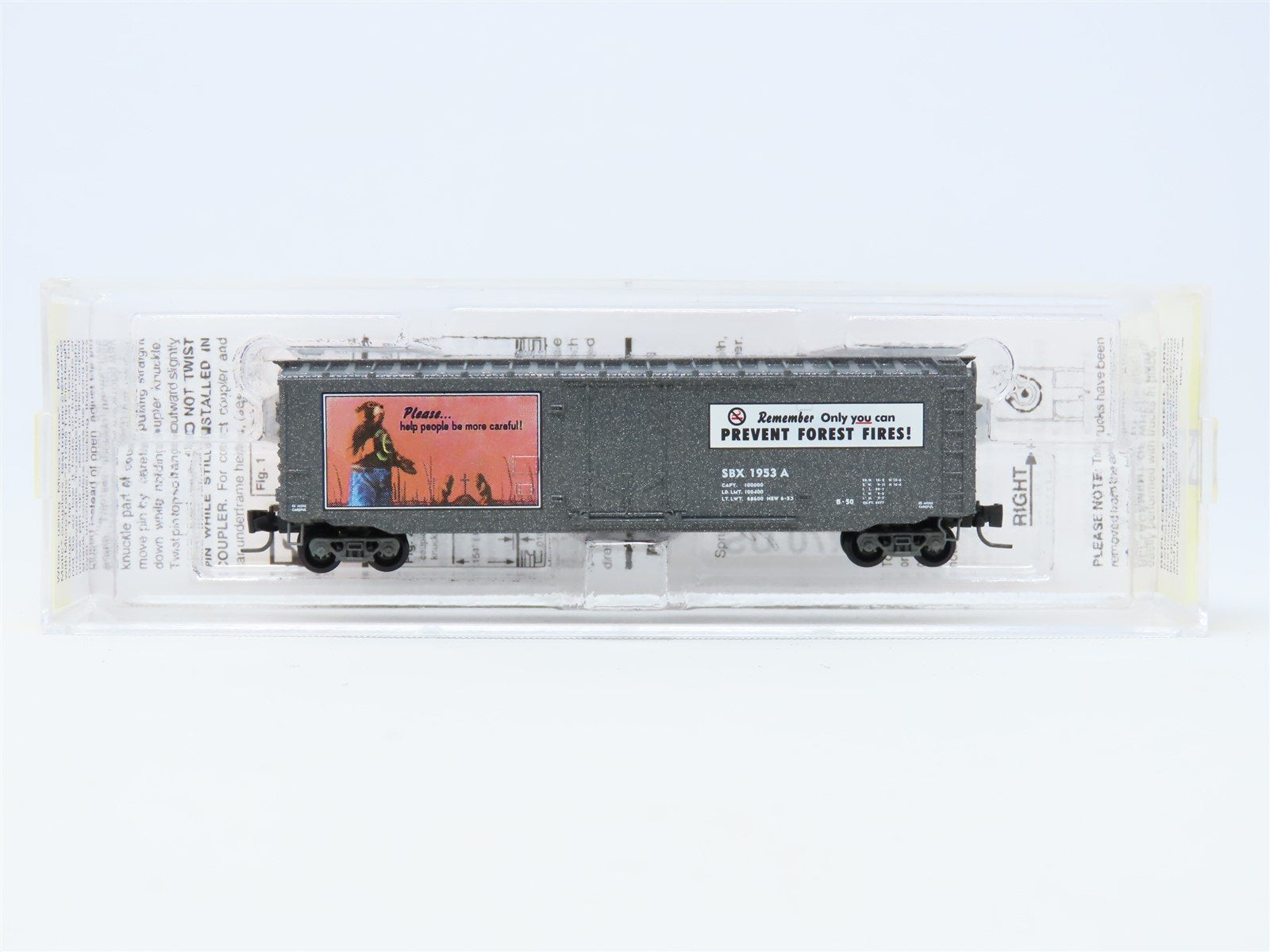 Z Scale Micro-Trains MTL 50700310 SBX Smokey Bear Fire Prevention Box Car #1953A