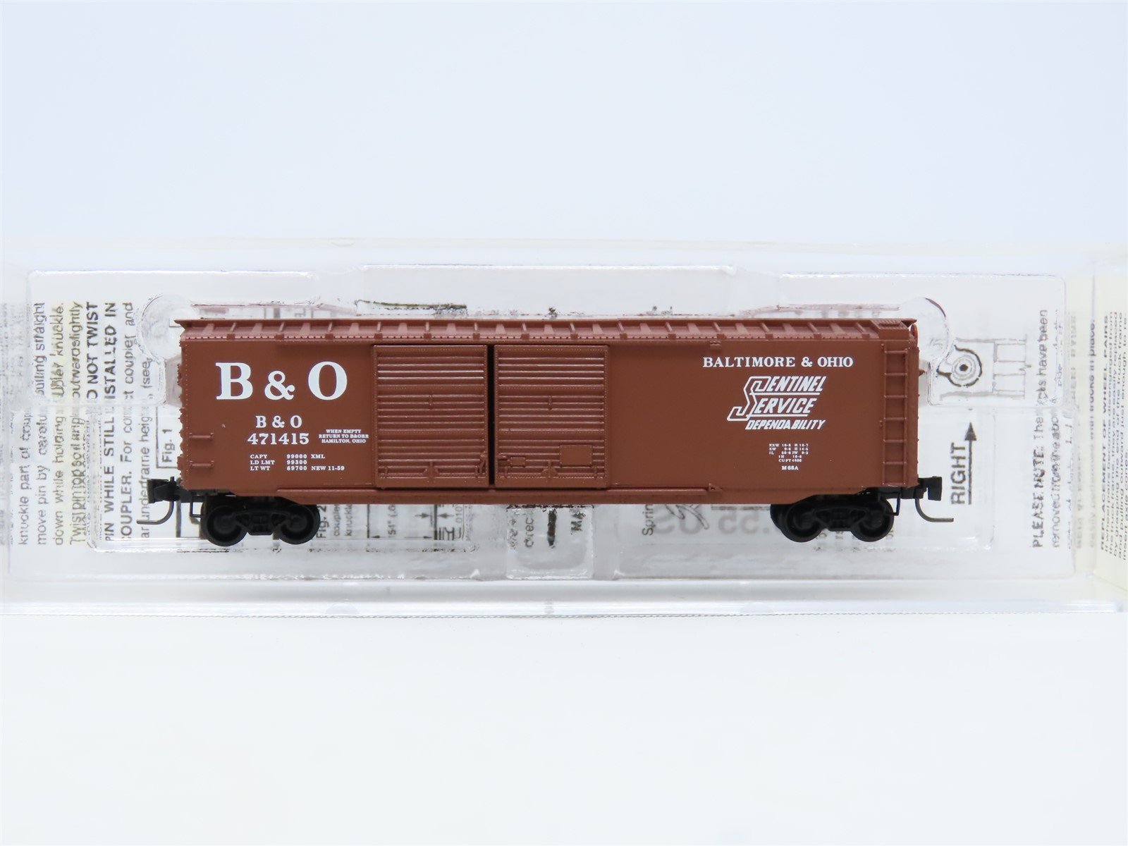 Z Scale Micro-Trains MTL 50600090 B&O "Sentinel Service" 50' Box Car #471415