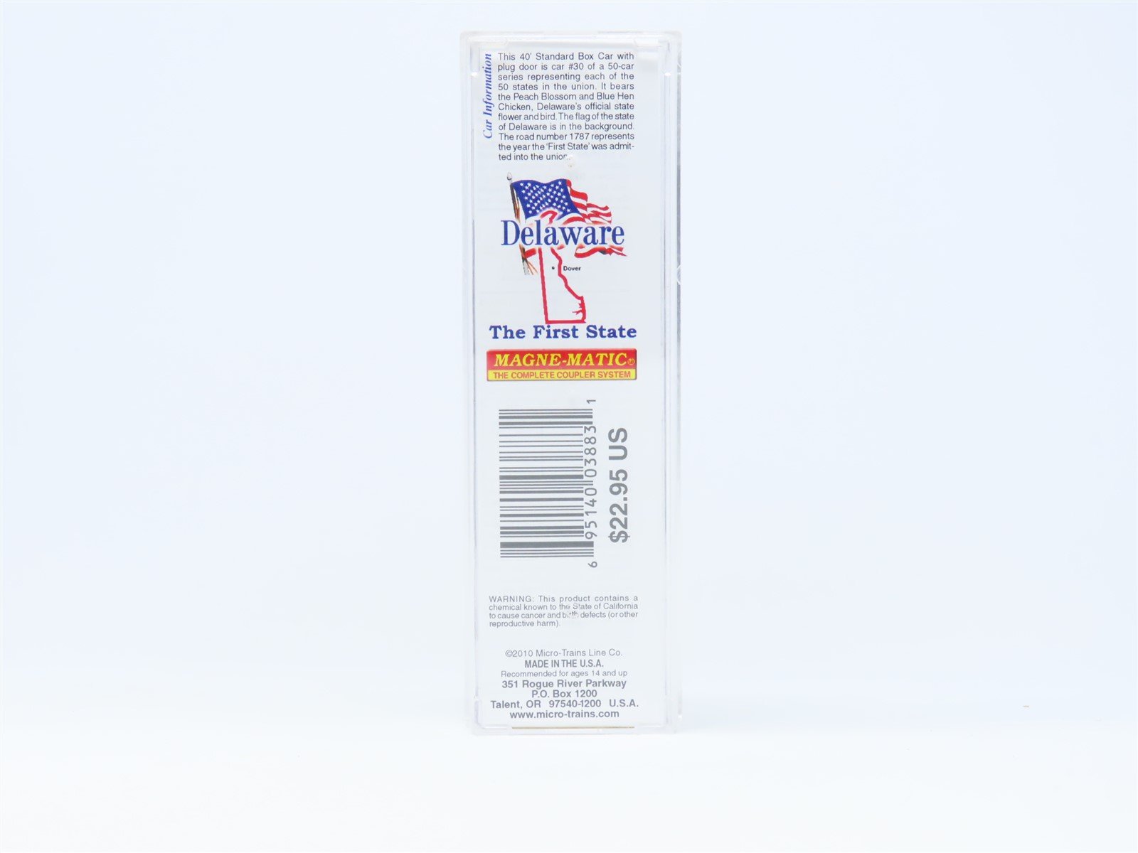 Z Scale Micro-Trains MTL 50200530 DE Delaware State Car Plug Door Box Car #1787