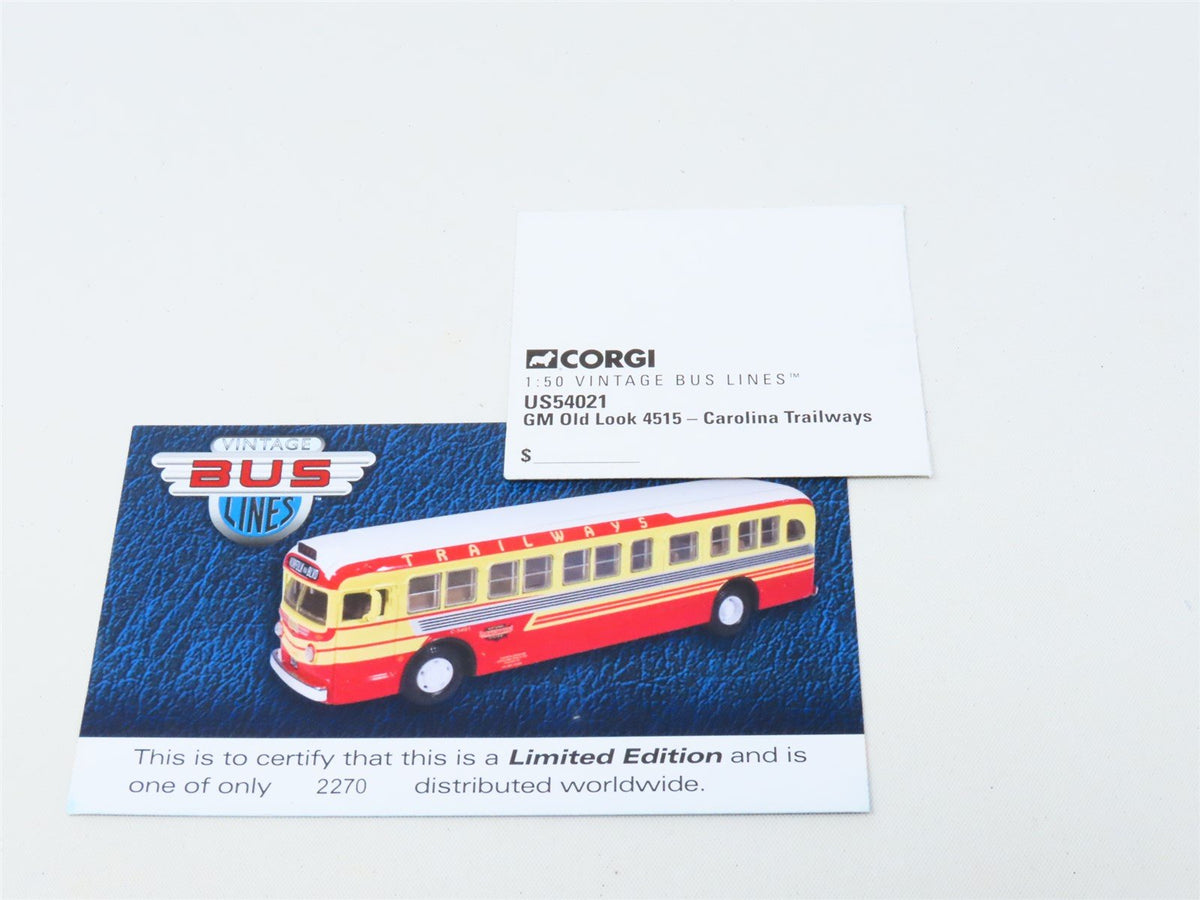 O 1/50 Scale Corgi #US54021 Vintage Bus Carolina Trailways - Norfolk Via Blvd.