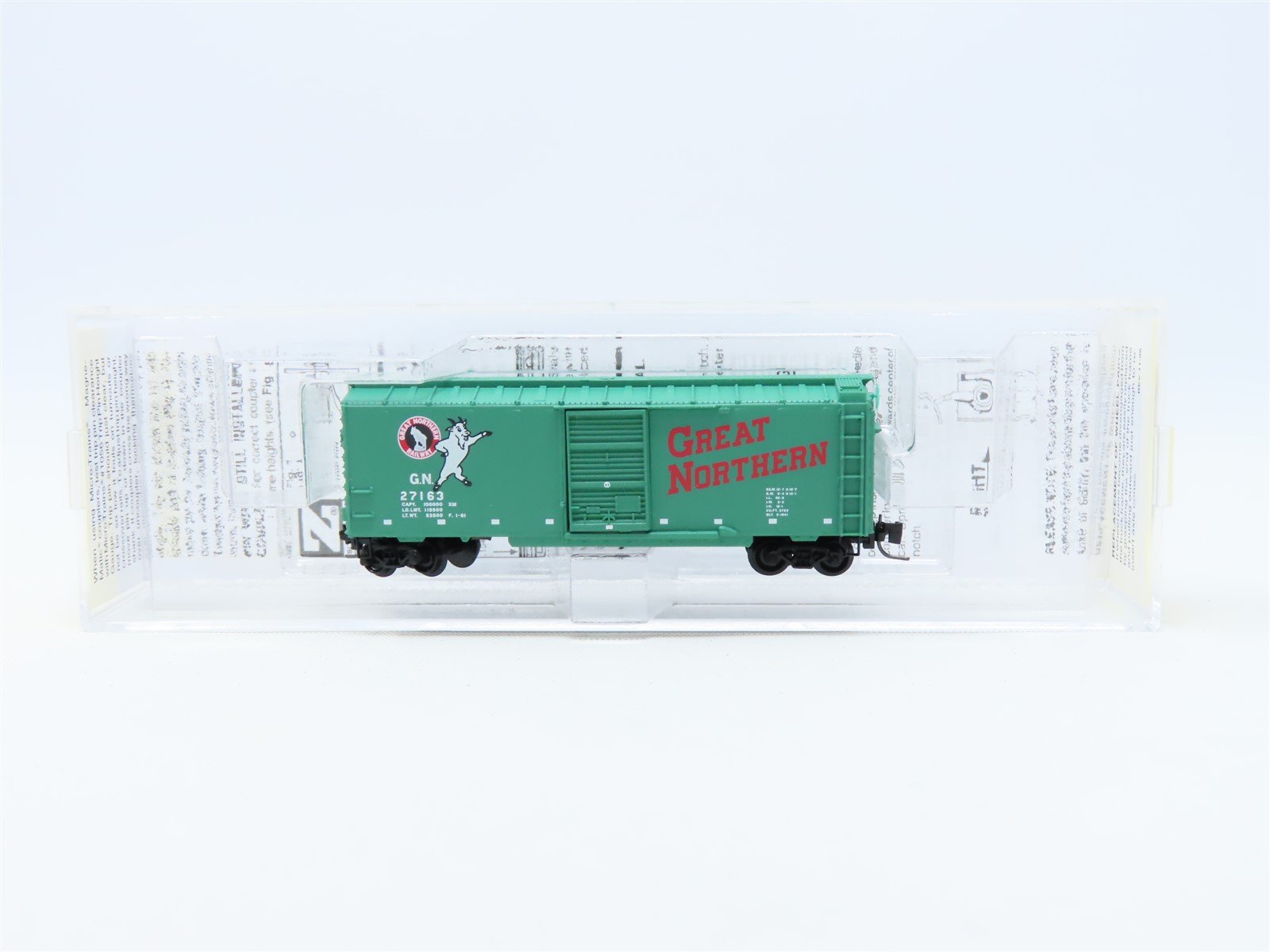 Z Scale Micro-Trains MTL #50000442 GN Great Northern "Goat" 40' Box Car #27163