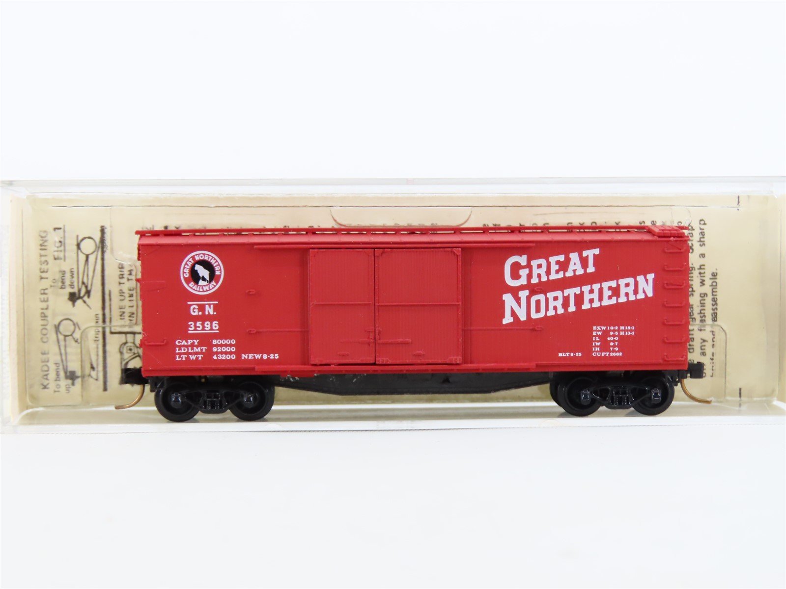 N Scale Kadee Micro-Trains MTL 43040 GN Great Northern "Goat" 40' Box Car #3596