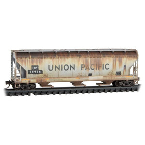 N Micro-Trains MTL 98305052 UP Union Pacific 3-Bay Hopper Set 4-Pack - Weathered