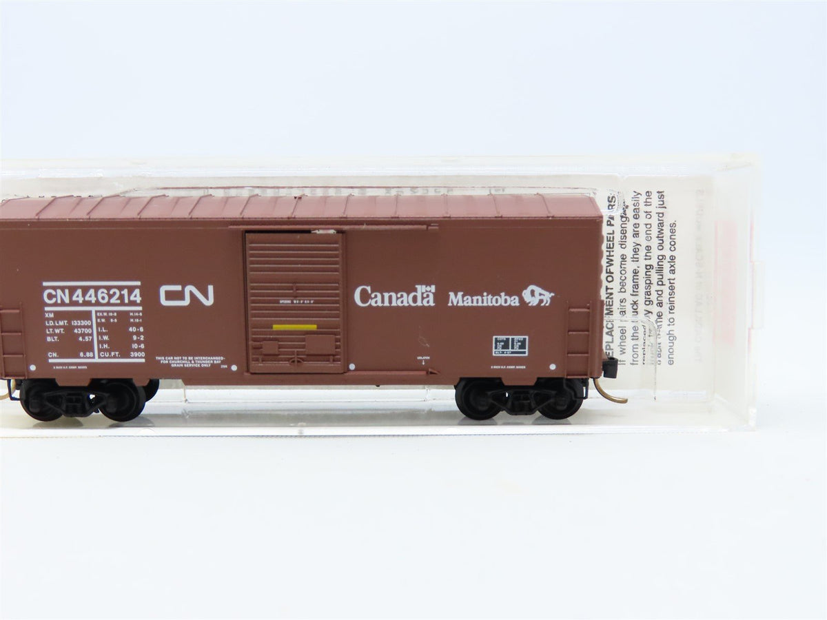 N Micro-Trains MTL #24280 CN Canada Manitoba 40&#39; Single Door Box Car #446214