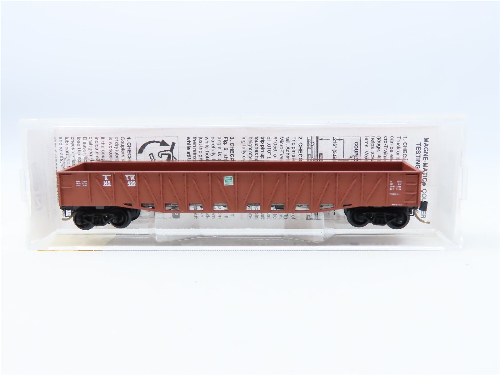 N Scale Micro-Trains MTL #63010 GTW Grand Trunk Western 50' Gondola #145499