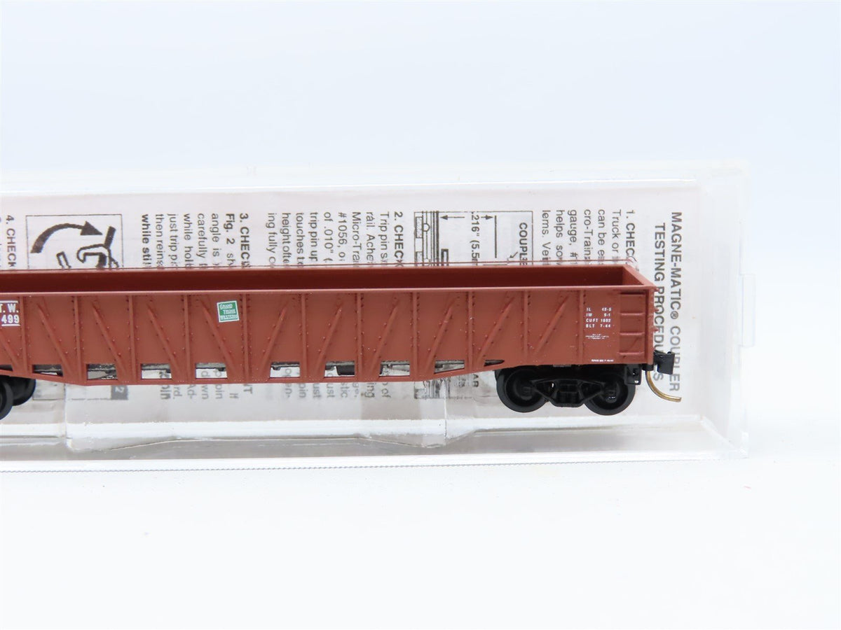 N Scale Micro-Trains MTL #63010 GTW Grand Trunk Western 50&#39; Gondola #145499