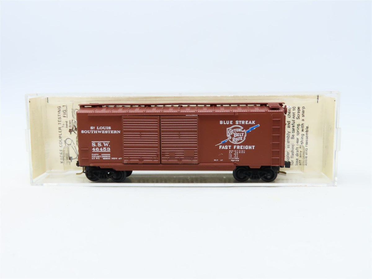 N Kadee Micro-Trains MTL #23030 SSW Cotton Belt Blue Streak 40&#39; Box Car #46453
