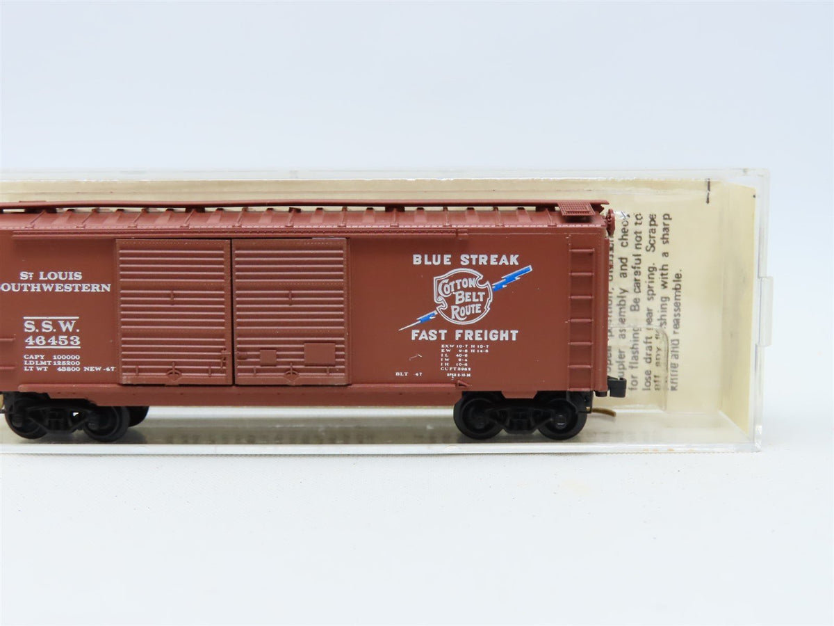 N Kadee Micro-Trains MTL #23030 SSW Cotton Belt Blue Streak 40&#39; Box Car #46453