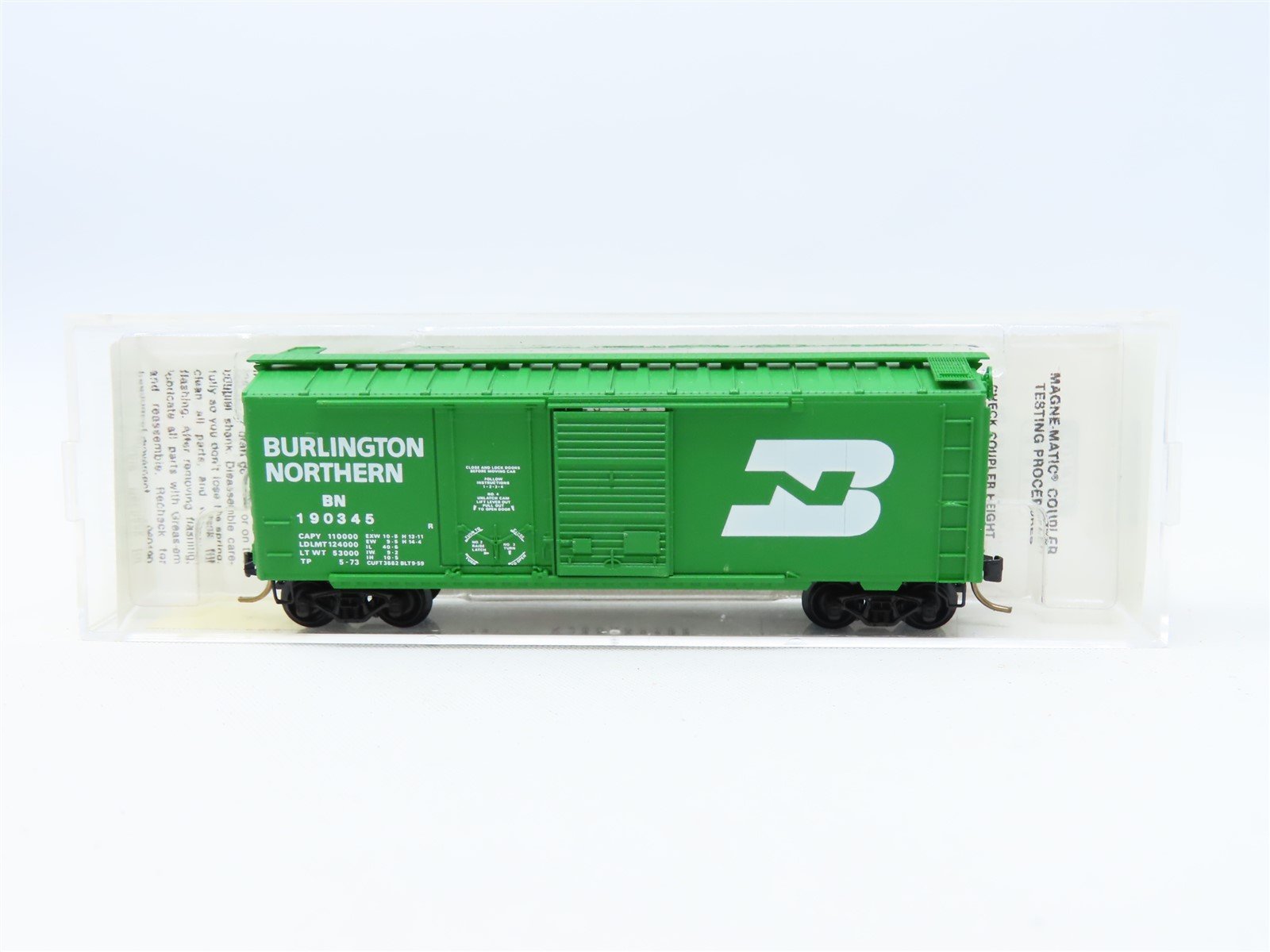 N Scale Micro-Trains MTL #22010 BN Burlington Northern 40' Box Car #190345