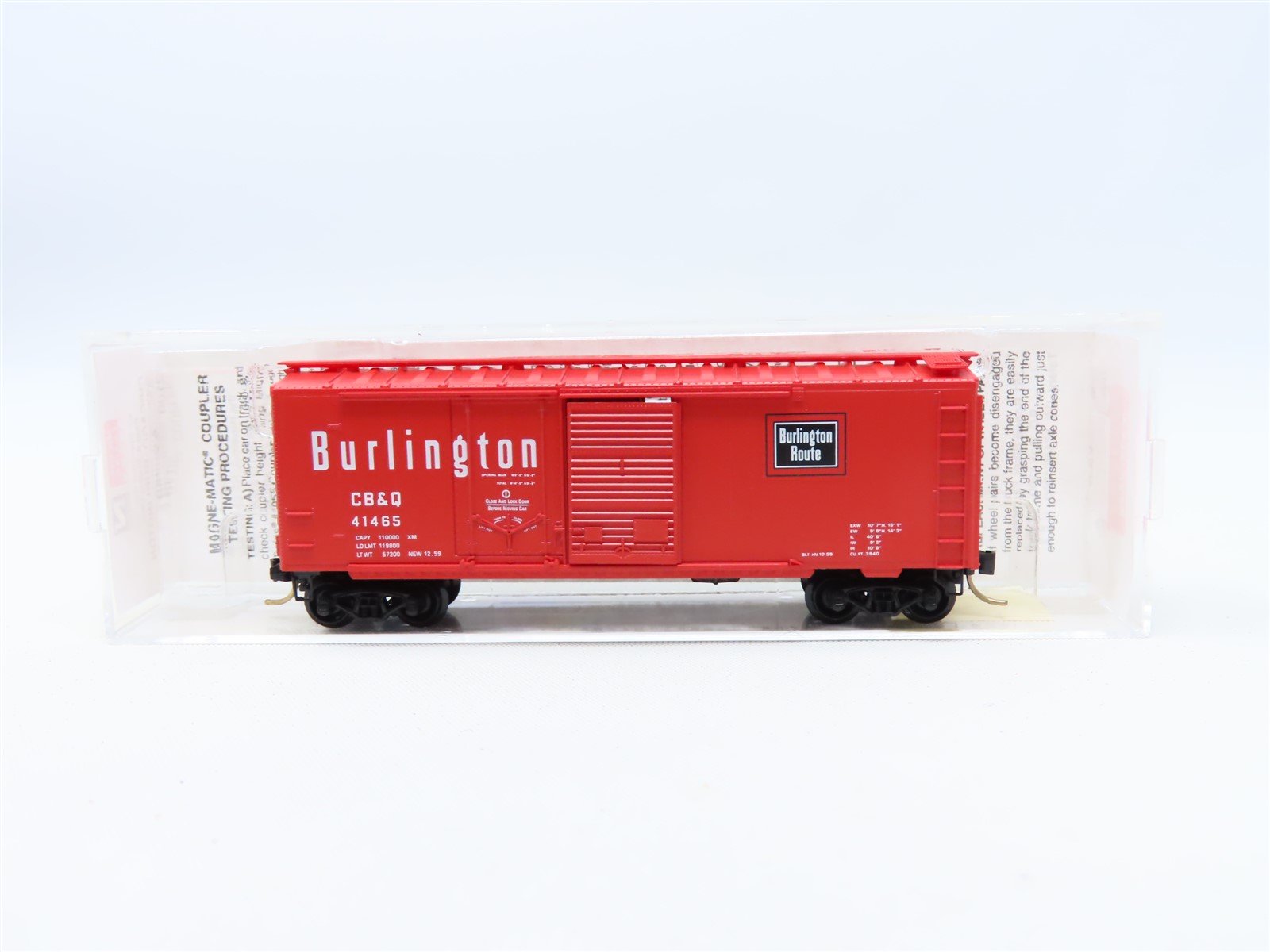 N Scale Micro-Trains MTL #22100 CB&Q Burlington Route 40' Box Car #41465