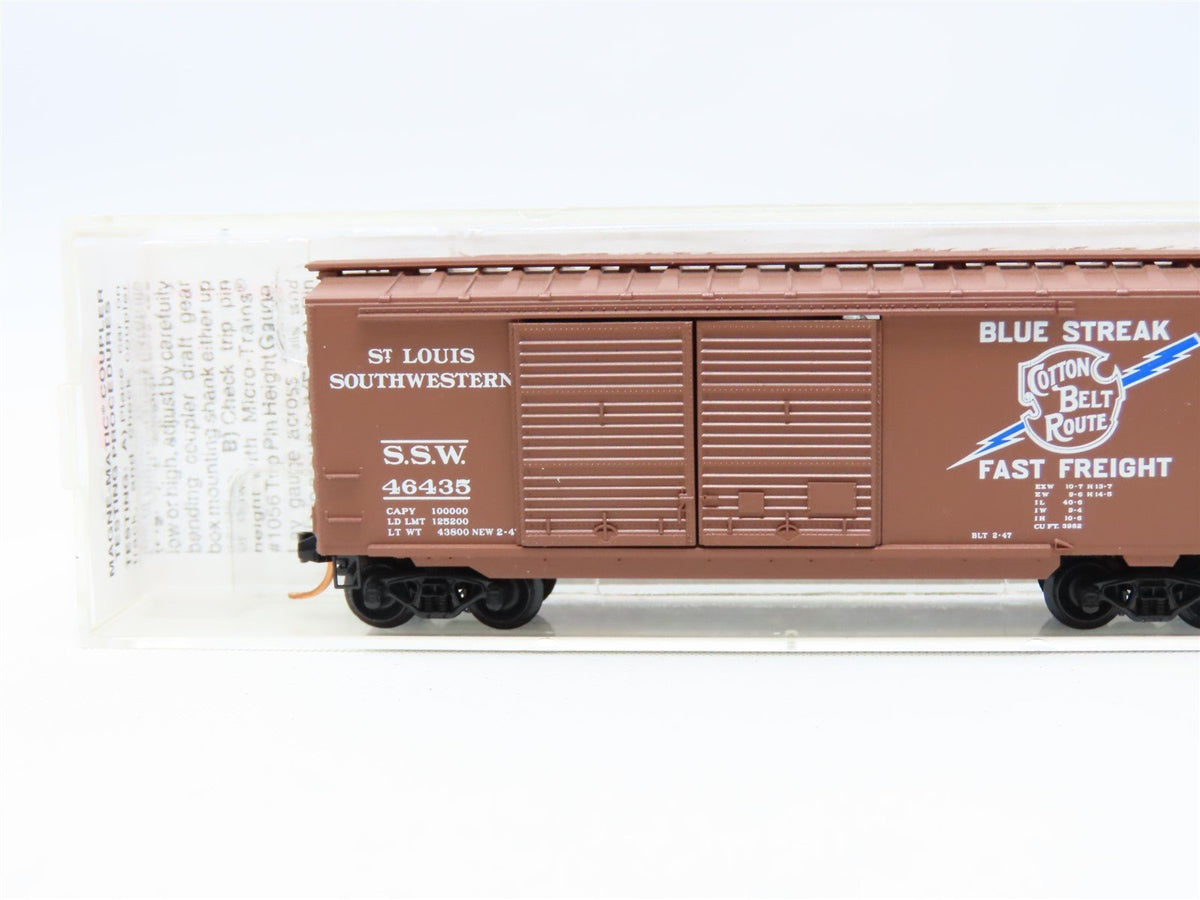 N Micro-Trains MTL #23030 SSW Cotton Belt Route Blue Streak 40&#39; Box Car #46435