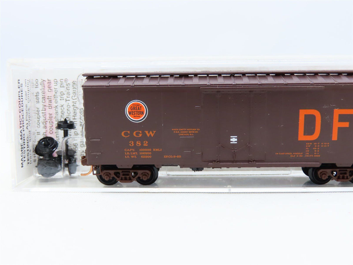 N Scale Micro-Trains MTL #21430 CGW Chicago Great Western 40&#39; Box Car #382