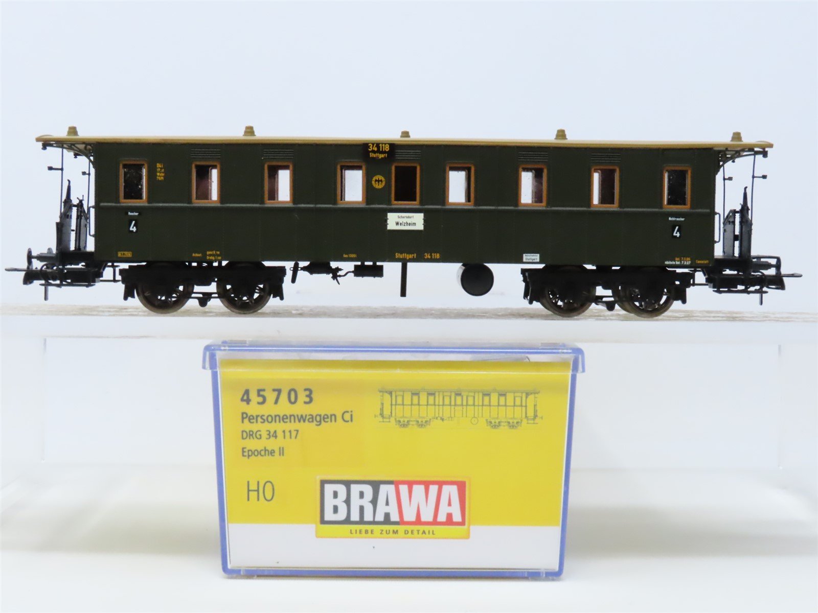 HO Scale BRAWA 45703 DRG German Era II 4th Class Coach Passenger Car #34 118