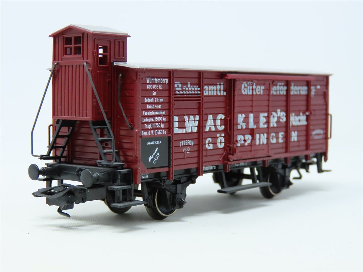 HO Marklin Museum 1993 K.W.St.E. Wurttemberg Box Car w/Brakeman&#39;s Cab #093P