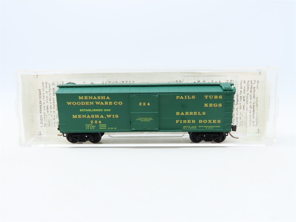 N Scale Micro-Trains MTL #42040 Menasha Woodenware Co. 40&#39; Box Car #224