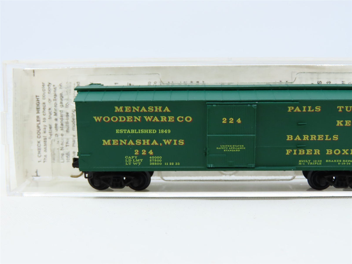 N Scale Micro-Trains MTL #42040 Menasha Woodenware Co. 40&#39; Box Car #224