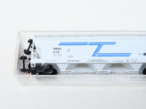 N Scale Micro-Trains MTL 93090 SMNX Solvay Minerals 3-Bay Centerflow Hopper #472