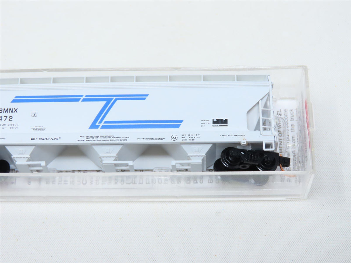 N Scale Micro-Trains MTL 93090 SMNX Solvay Minerals 3-Bay Centerflow Hopper #472