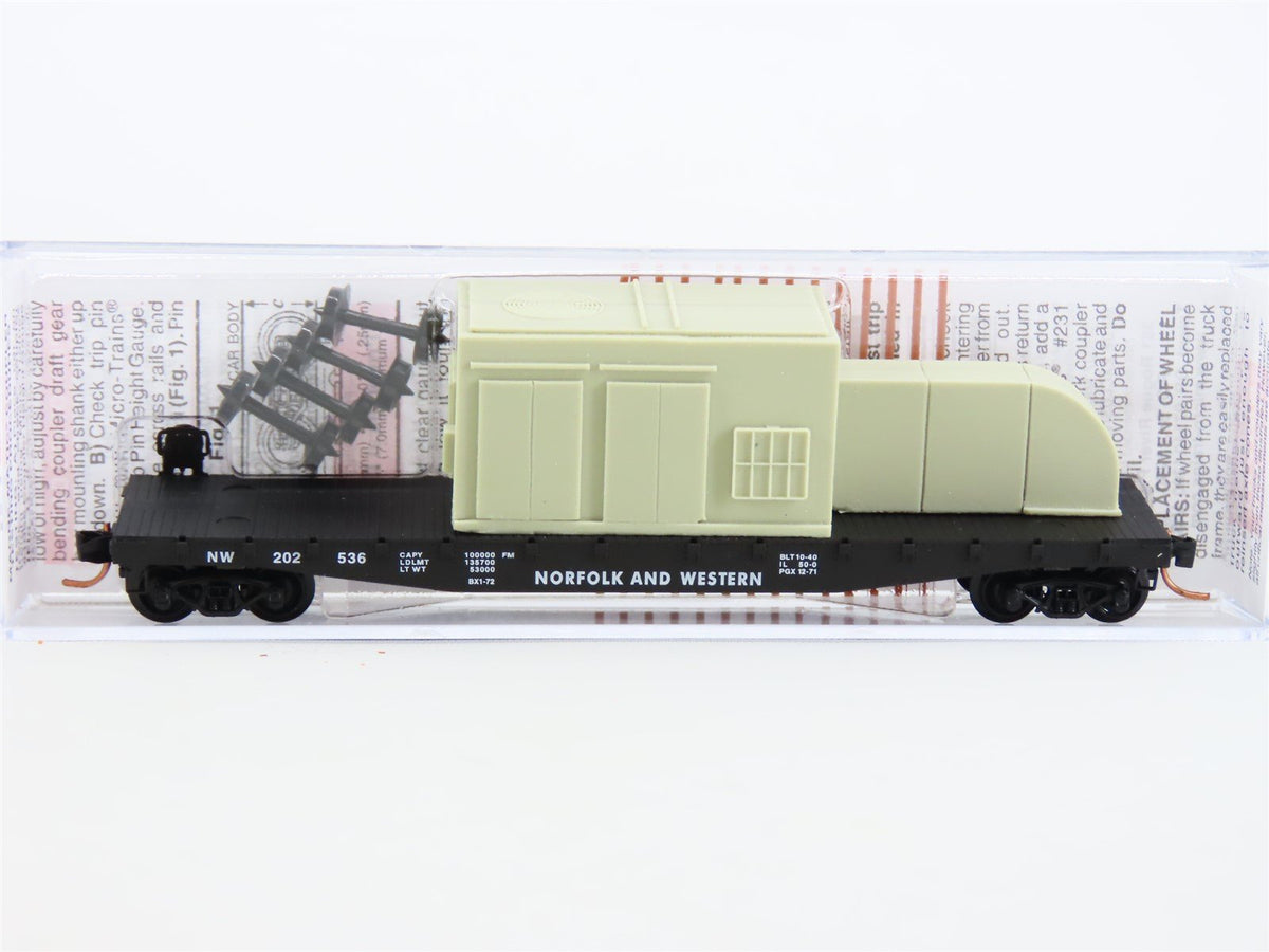 N Scale Micro-Trains MTL 04500020 N&amp;W Norfolk &amp; Western 50&#39; Flat Car #202536