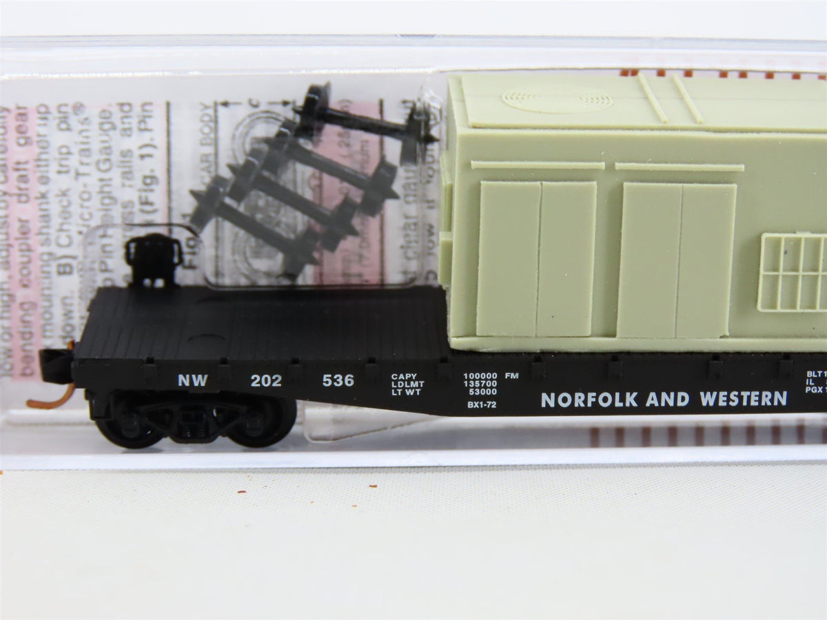 N Scale Micro-Trains MTL 04500020 N&amp;W Norfolk &amp; Western 50&#39; Flat Car #202536