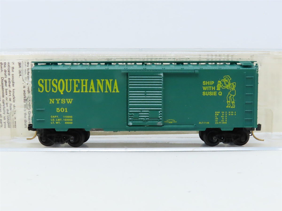 N Scale Kadee Micro-Trains MTL 20300 NYSW Susquehanna &quot;Susie Q&quot; 40&#39; Box Car #501