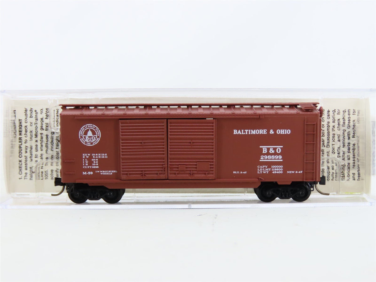 N Scale Micro-Trains MTL #23040 B&amp;O Baltimore &amp; Ohio 40&#39; Box Car #298899