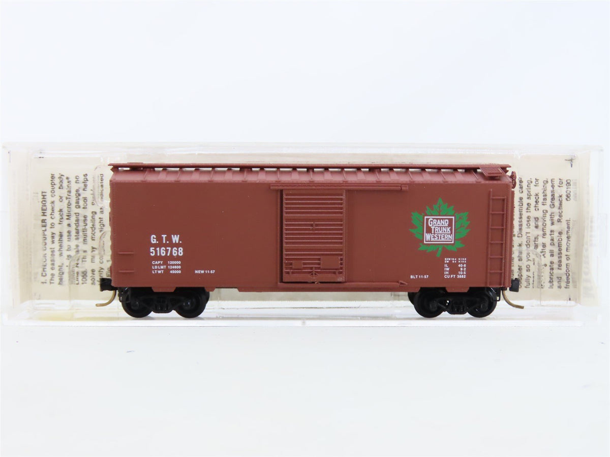 N Kadee Micro-Trains MTL #20010 GTW Grand Trunk Western 40&#39; Box Car #516768