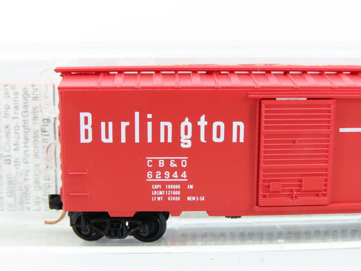 N Micro-Trains MTL #20170 CB&amp;Q Burlington Route 40&#39; Single Door Box Car #62944