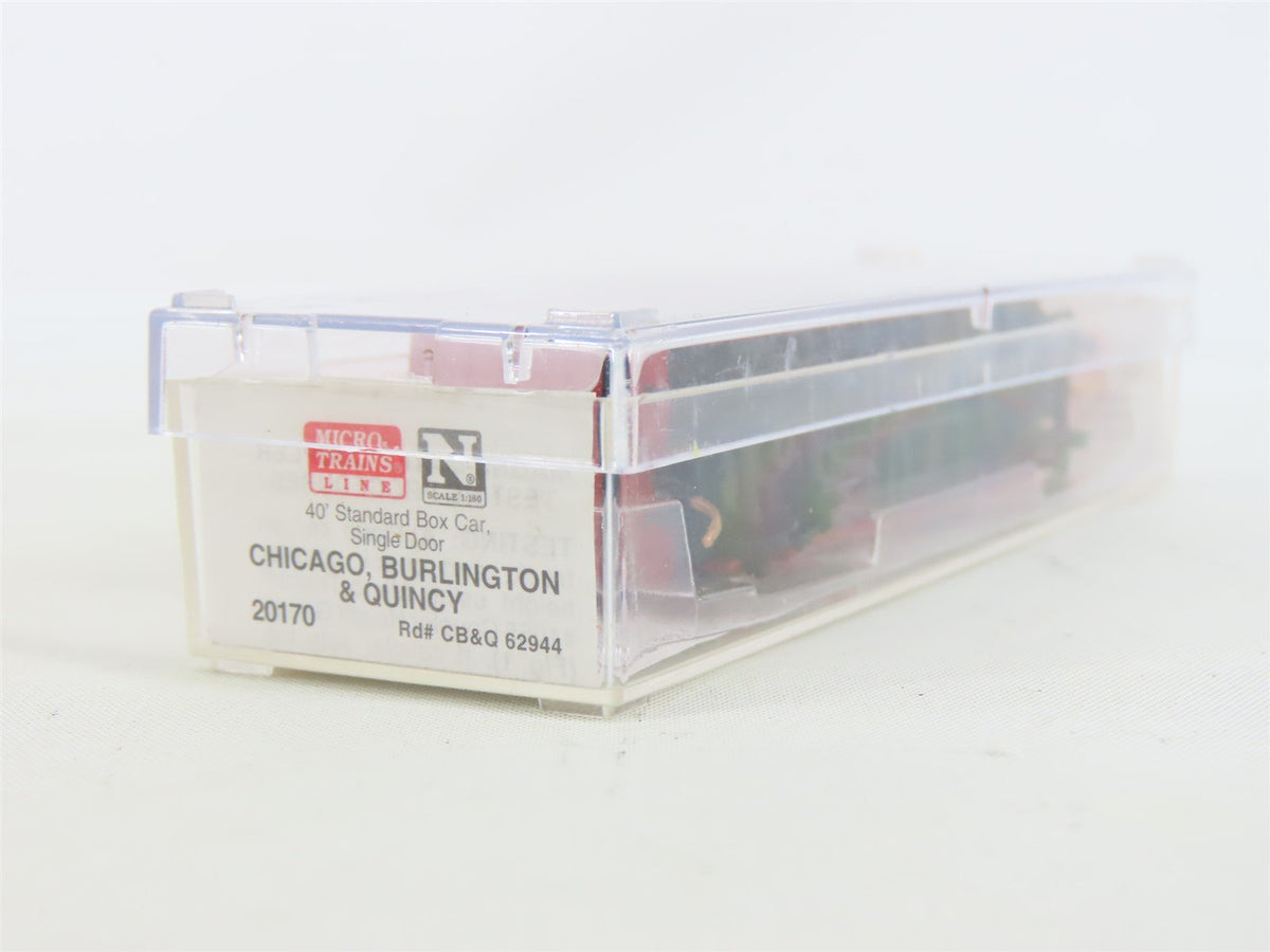 N Micro-Trains MTL #20170 CB&amp;Q Burlington Route 40&#39; Single Door Box Car #62944