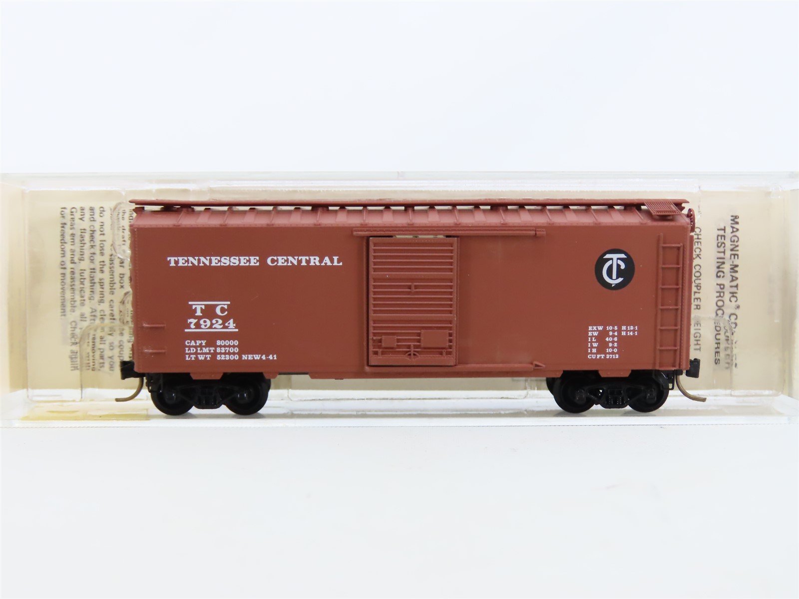 N Scale Kadee Micro-Trains MTL #20720 TC Tennessee Central 40' Box Car #7924