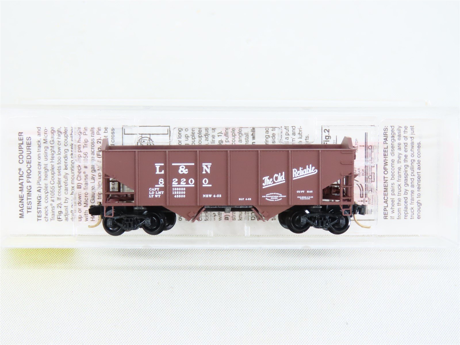 N Scale Micro-Trains MTL #89010 L&N The Old Reliable 2-Bay Open Hopper #82200