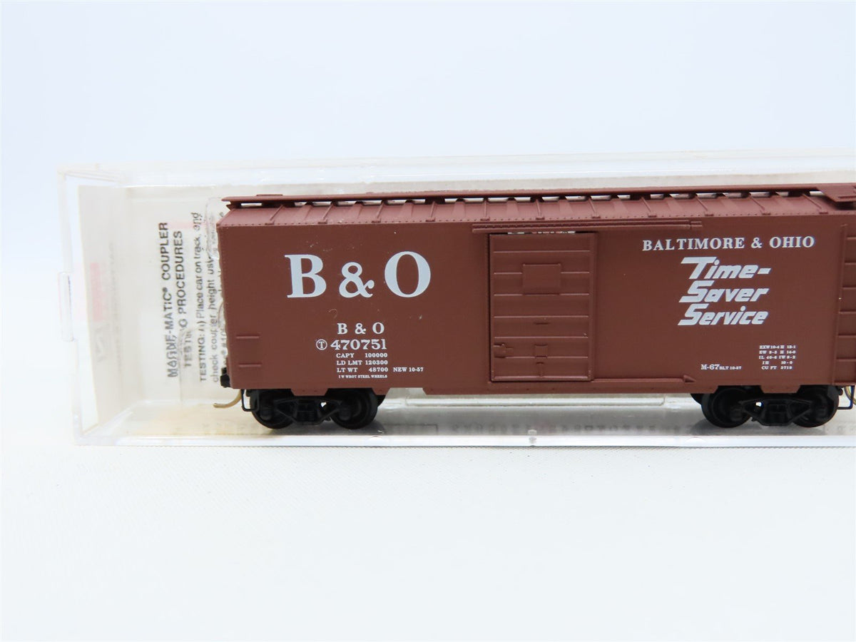 N Scale Micro-Trains MTL #20346/2 B&amp;O Baltimore &amp; Ohio 40&#39; Box Car #470751