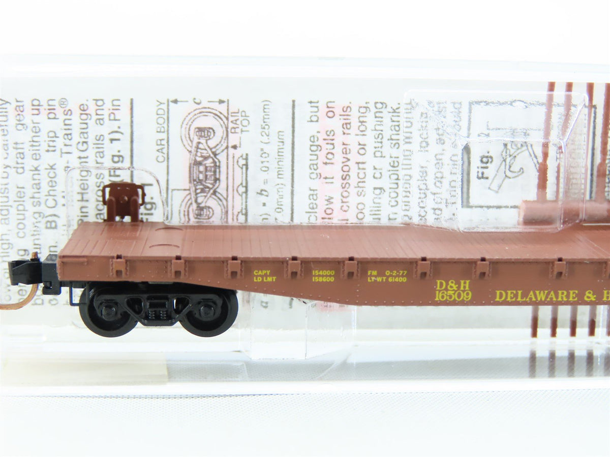 N Micro-Trains MTL 45210 D&amp;H Delaware &amp; Hudson Fishbelly Side Flat Car #16509