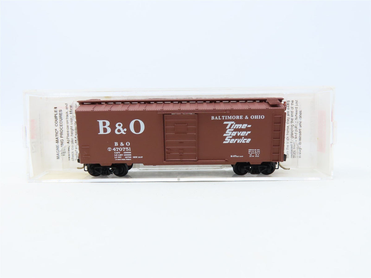 N Scale Micro-Trains MTL #20346/2 B&amp;O Baltimore &amp; Ohio 40&#39; Box Car #470751