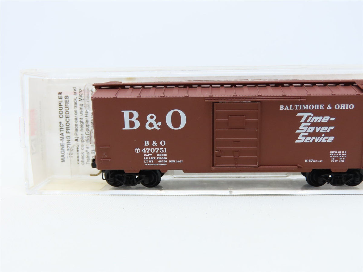 N Scale Micro-Trains MTL #20346/2 B&amp;O Baltimore &amp; Ohio 40&#39; Box Car #470751