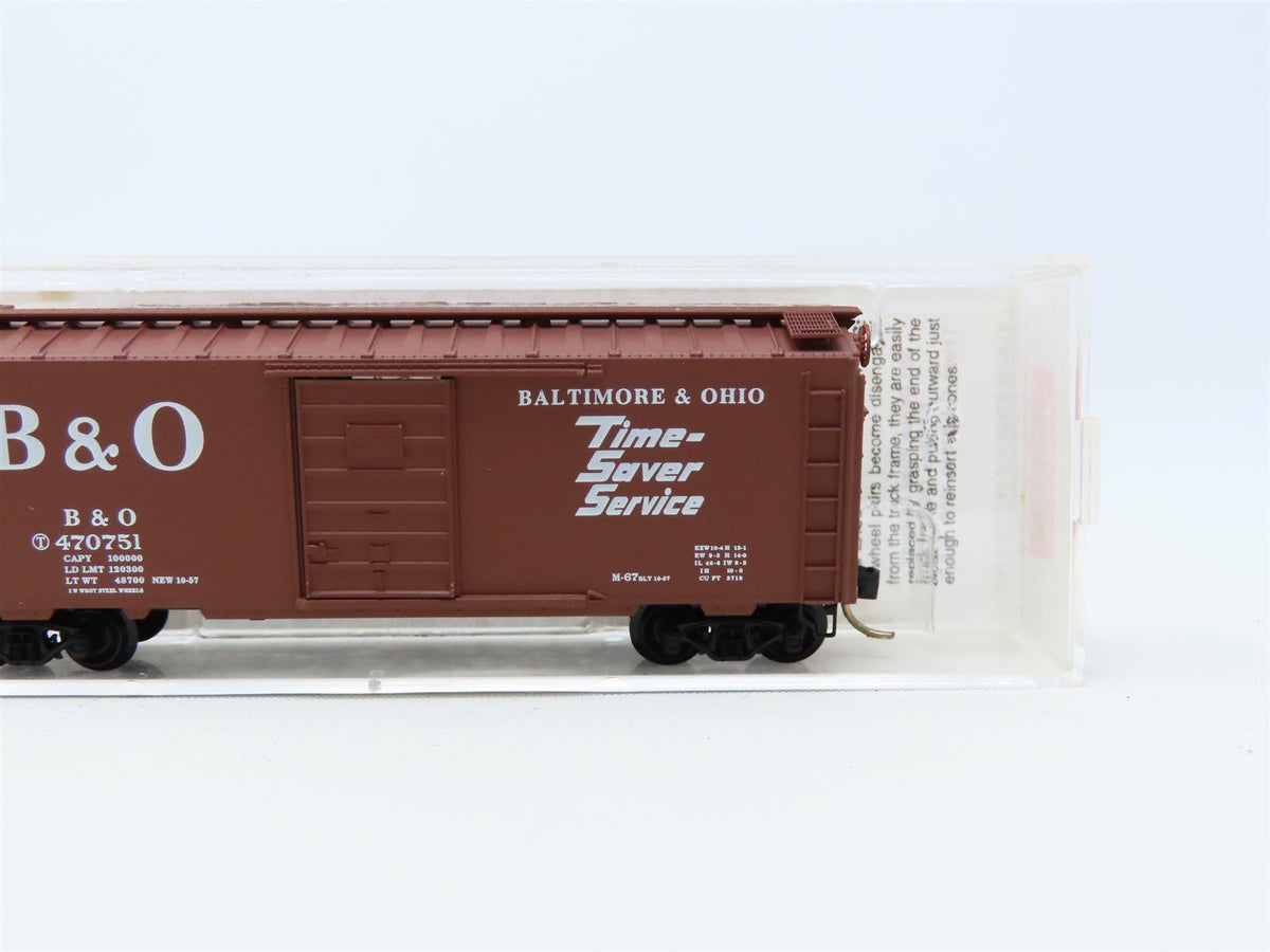 N Scale Micro-Trains MTL #20346/2 B&amp;O Baltimore &amp; Ohio 40&#39; Box Car #470751