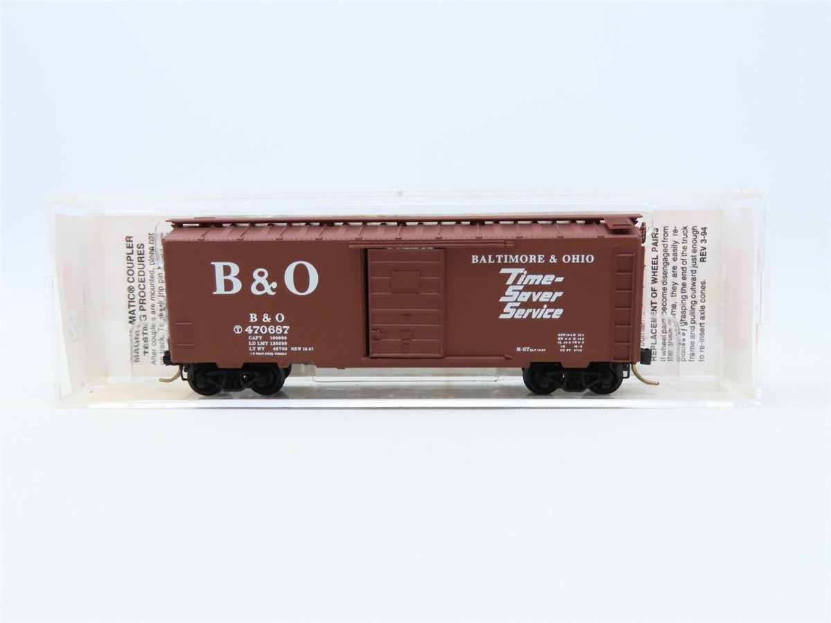 N Scale Micro-Trains MTL #20346 B&amp;O Baltimore &amp; Ohio 40&#39; Box Car #470687