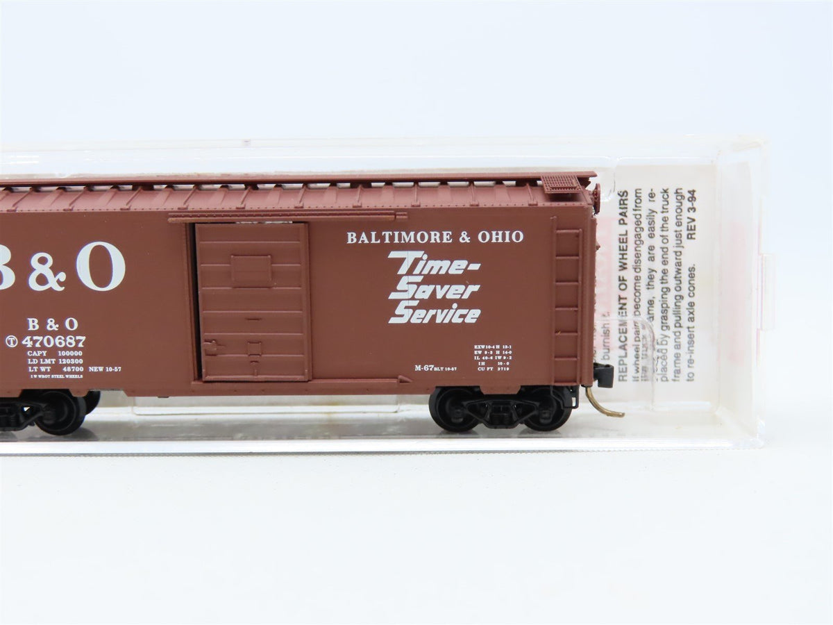 N Scale Micro-Trains MTL #20346 B&amp;O Baltimore &amp; Ohio 40&#39; Box Car #470687