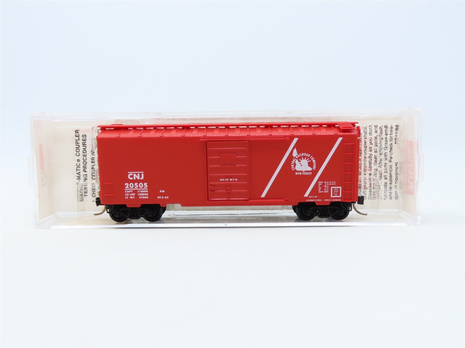 N Scale Micro-Trains MTL #20196 CNJ Jersey Central 40' Box Car #20505